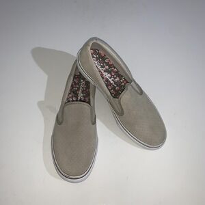 Eddie Bauer Shoes Womens Size 9 Beige Faux Suede Slip On Sneakers Comfort